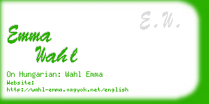 emma wahl business card